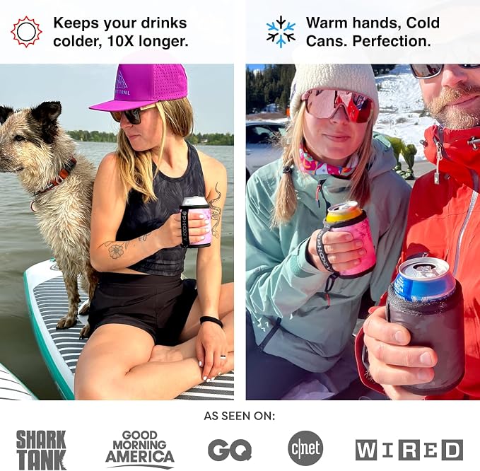 PHOOZY Insulated Can Cooler for Slim 12 oz Cans - Patented Drink Sleeve with NASA-Inspired Technology - Keeps Beer, Soda & Sparkling Water Cold Longer - Lightweight Outdoor Can Holder - Pink