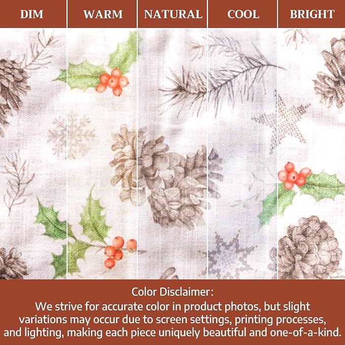 Maison d' Hermine Double Oven Mitts 100% Cotton Double Oven Glove (7"x35") | Heat Resistant BBQ Cooking Gloves with Loop Baking Kitchen Home Hotel Farmhouse Thanksgiving Christmas - Christmas Dew