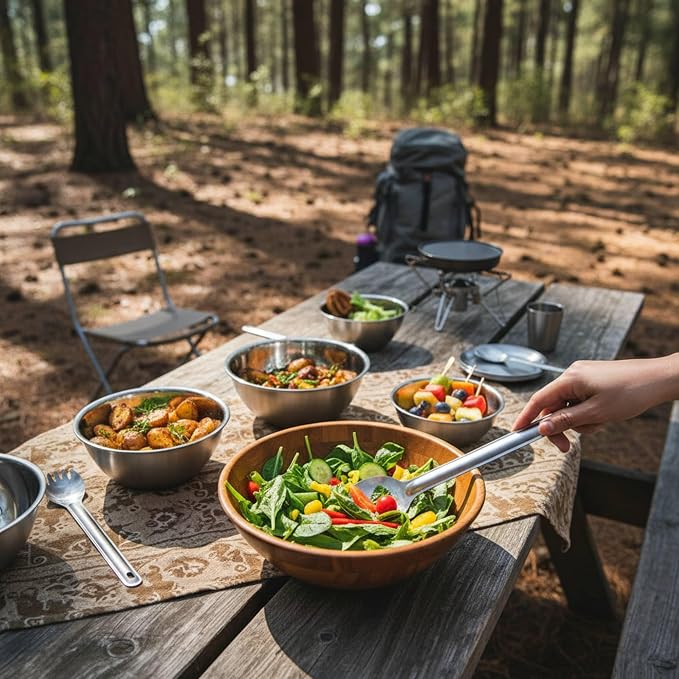 Titanium Long Handle Spork and Spoon Camping Utensils