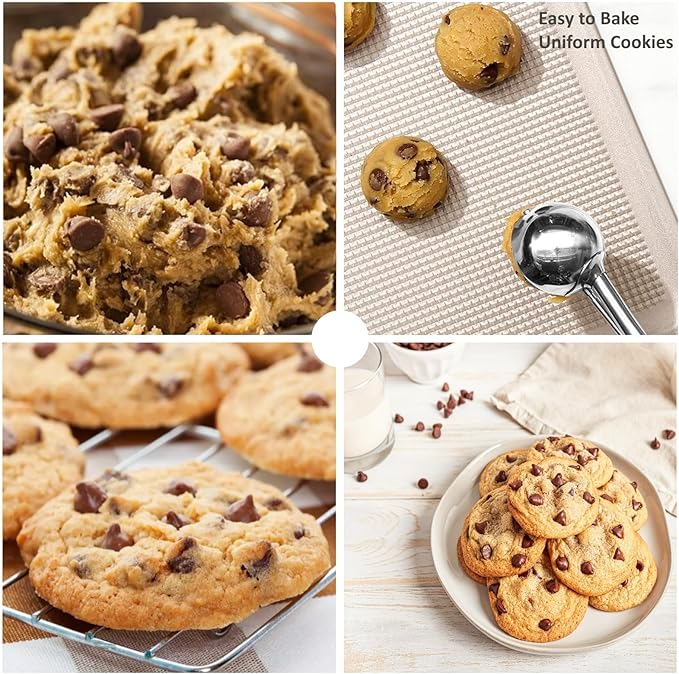 Cookie Scoop, Ice Cream Scoop, 2 Tbsp/ 30 ml/ 1 oz Cookie Scoops for Baking, 18/8 Stainless Steel Cookie Scooper for Baking, Ice Cream Scooper with Trigger Release, Cookie Dough Scoop (Mint)
