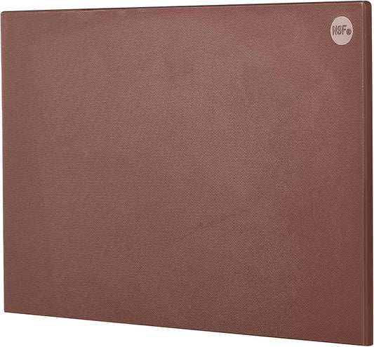 CURTA Cutting Boards for Kitchen, 24" x 18" x 0.5" Brown Color Coded Plastic Commercial Chopping Board Anti Slip Surface Dishwasher Safe