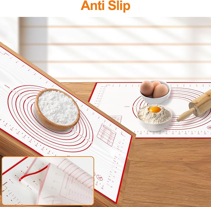 HOOMIL Silicone Baking Mat, 28"x20" | Food-Grade, BPA-free, Non-Stick,Non-Slip, Precision Measurements, Large, Easy to Store