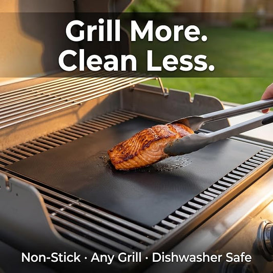 The Koala Kitchen Co.™ BBQ Grill Mats for Outdoor Grill Cooking (5 Pack) Reusable, Non Stick & Dishwasher Safe | High Heat Teflon Grilling Mat Liners for Barbecue | Pads for Gas, Charcoal & Electric
