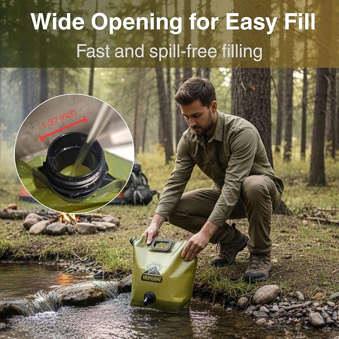 Camping Water Container 2 Gallon Collapsible Water Jug with Spout - Reusable Plastic Flasks, Foldable Empty Gallon Jug for Water Storage, Water Bag for Outdoor Hiking Emergency Prep (1 Pack)