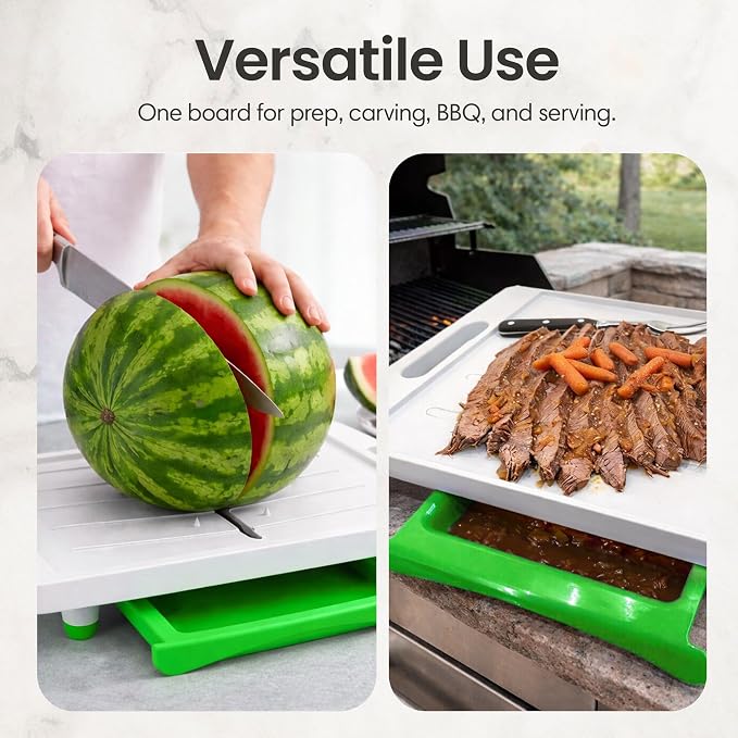 Karving King XL Cutting Board - Juice Groove, Drip Tray & Removable Board