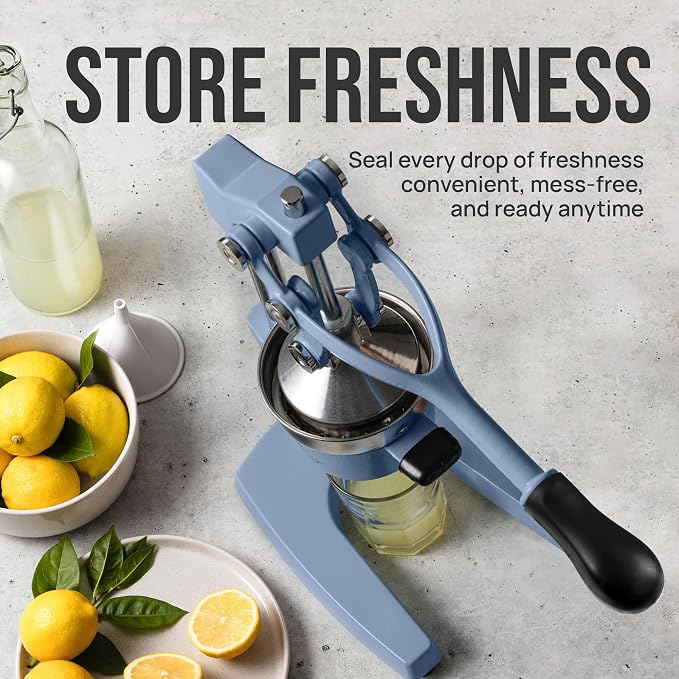 Zulay Kitchen Cast Iron Juicer - Heavy Duty Manual Juicer with Detachable Strainers for Easy Cleaning, Orange Juice Press for Citrus Fruits, Perfect for Bartenders, Juice Lovers & Health Enthusiasts