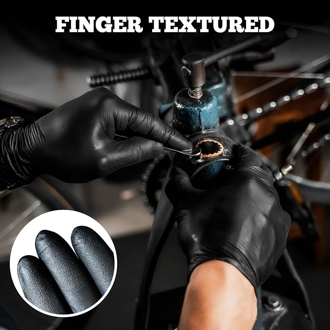 TitanFlex Disposable Nitrile Exam Gloves - 6-mil, Black, Heavy Duty, Latex Free, Food Safe for Cooking