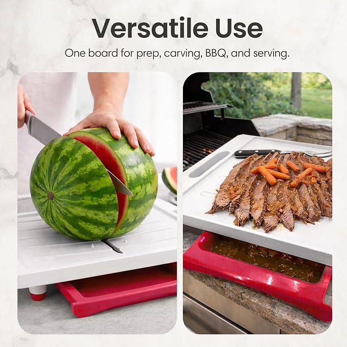 Karving King XL Cutting Board - Juice Groove, Drip Tray & Removable Board