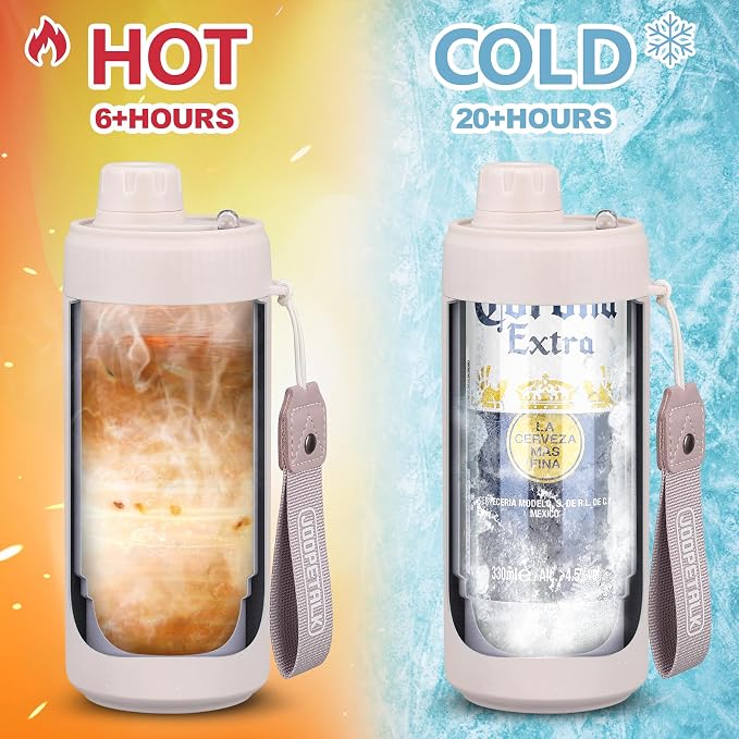 JOOPETALK Universal Can Cooler with Lid Fits All 12oz Cans& Bottles, 100% Leak-Proof Water Bottle, 4-in-1 Insulated Can Cooler for Beer, Soda & Energy Drinks, Dishwasher Safe