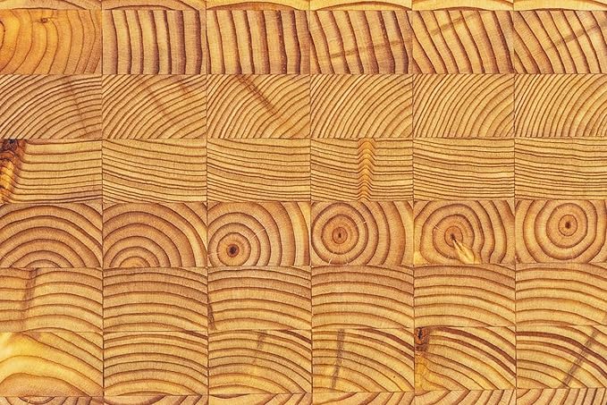 Larch Wood Canada End Grain Round Cheese Cutting Board, Standard Line, Handcrafted for Professional Chefs & Home Cooking, 10" Diameter and 2" Thick