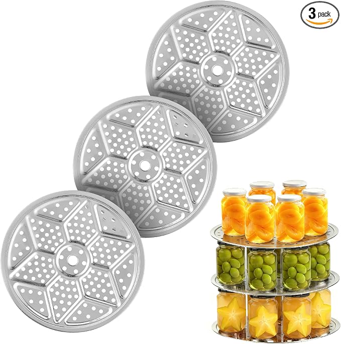 3 Pack Pressure Canner Racks, 11-inch Canning Supplies, Stainless Steel Premium Steamer Rack for Water Bath Canner - Compatible with Presto, All-American and More