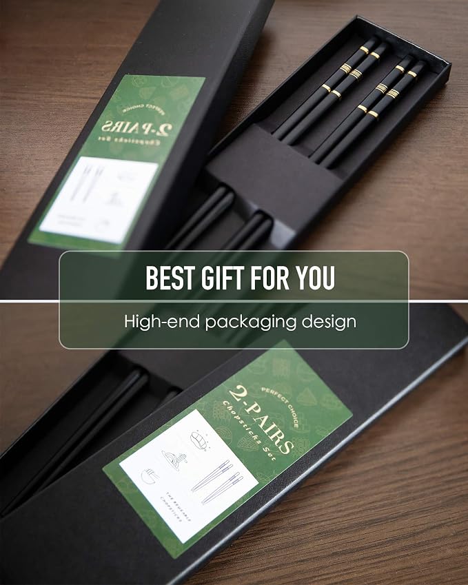 Glass Fiber Chopsticks-Reusable Japanese-style, Chinese-style and Korean-style Chopsticks, Dishwasher-safe, ï¼ˆ2 Pairs Gift Setï¼‰