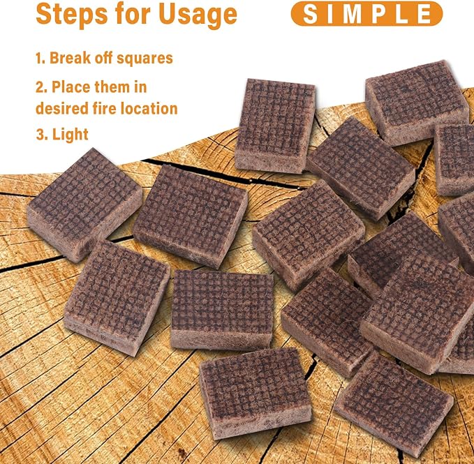HGD Larger 32pcs Fire Starter, Natural Fire Starters for BBQ, Campfire, Fireplace, Charcoal, Wood Stove, Chimney, Fire Pit, Grill, Smoker, Indoor Outdoor Use