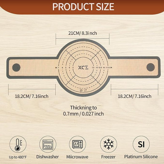 XCZ 2 PCs Silicone Bread Sling Dutch Oven Non-Stick & Easy Clean Reusable Silicone Bread Baking Mat. With Extra Long Handles Bread Baking Sheet Liner