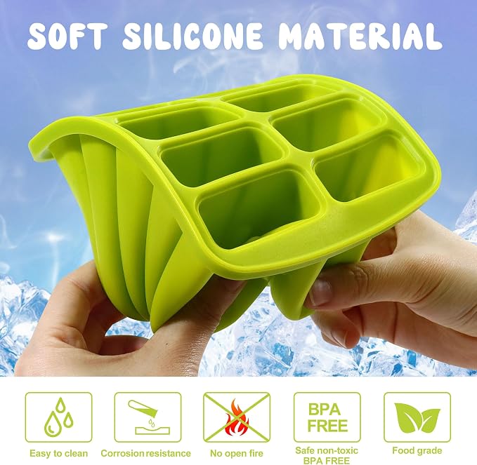 10 Cavity Popsicles Molds with 50 Pcs Popsicle Sticks, Bpa-free ice Pop Mold, Homemade Popsicle Molds, Reusable Easy Release Popsicle Maker for Kids Teens Adult DIY Yogurt Juice Smoothies Ice Cream
