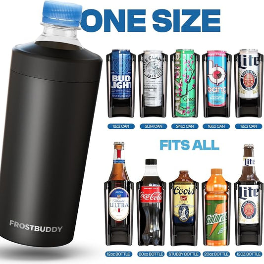 Frost Buddy XL Can Cooler - Fits 12/16/20/24 oz Cans & Bottles (Royal) | Keeps drinks chilled 12+ hrs | No sweat, no condensation | Fits slim & standard cans | Durable, portable design