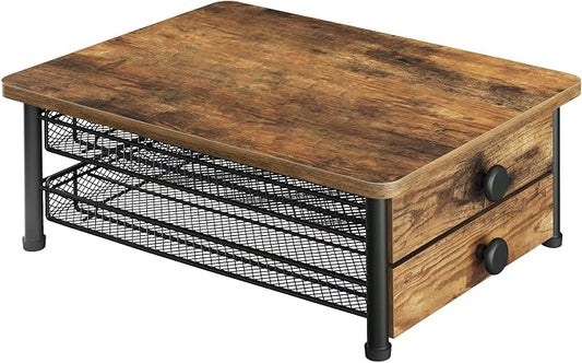YATINEY Coffee Pod Drawer Holder, 70 Capacity Coffee Capsule Storage Organizer, 2-Tier Coffee Pod Drawer for K Cup, for Home Kitchen, Rustic Brown KH28BR