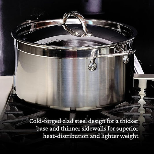 Hestan - ProBond Collection - Professional Clad Stainless Steel Stock Pot, Induction Cooktop Compatible, 8 Quart