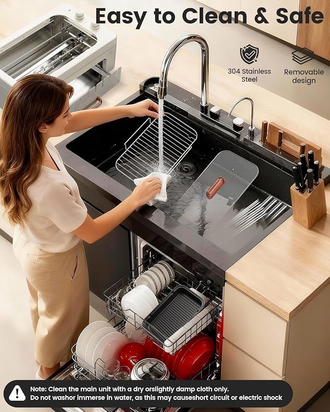 4-in-1 Electric Indoor Grill Smokeless for Home,Countertop Electric Grill with Removable Sizzle Grill Pan & Grate + Auto Rotating Kabob Skewers + Electric Hot Dog Roller Dual Zone Cooking with Lid