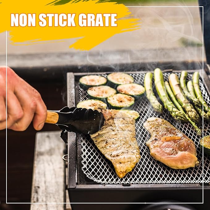 Mifoci 20 Pcs Disposable Grill Topper 16x12 Inch Mesh Mat Disposable Pans Sheets Non Stick Aluminum Grill Grates Liners for Outdoor Grills Cooking Grid Grates Pad for BBQ Camping Picnics Meat