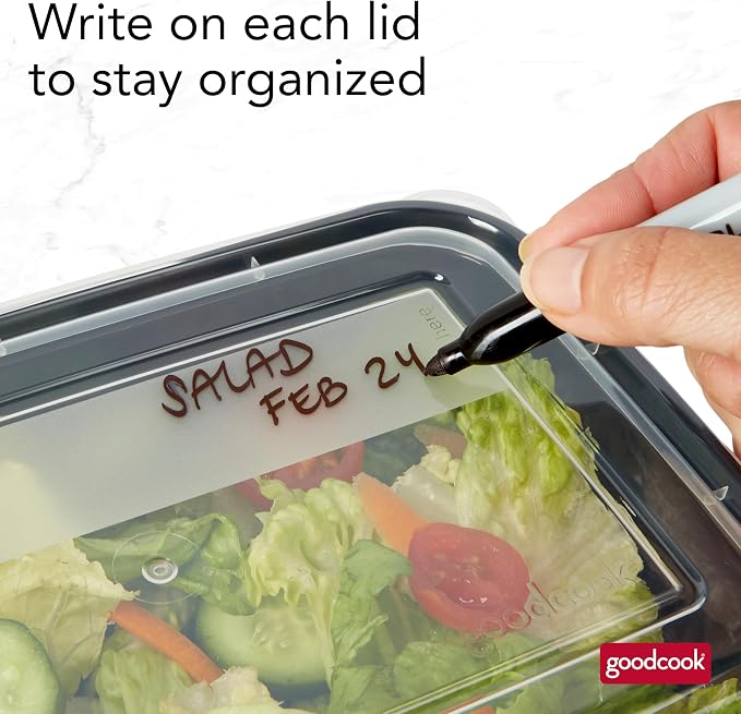 GoodCook Meal Prep Containers, Single Compartment 10-Pack | BPA-Free Reusable Food Storage, Microwave & Freezer Safe, Stackable Meal Prep Containers for Lunches and Snacks