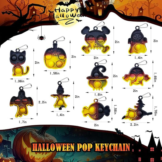 Halloween Pop Fidget Toys Bulk Its Halloween Party Favors for Kids 30PCS Mini Pop Keychain It Halloween Trick or Treat Party Supplies Halloween Goodie Bag Fillers Fidgets for Classroom Prizes for Kids