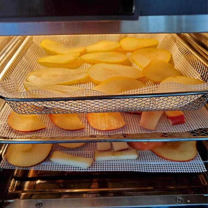 Silicone Dehydrator Sheets, Non-Stick Reusable Dehydrator Mats for Fruit Dryer Mesh,Pad,15.7 x 157 Inches Deyer Mesh Mats Reusable