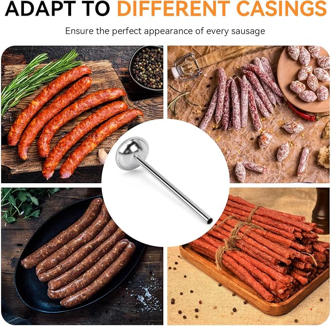 10mm Stainless Steel Sausage Stuffing Tubes for #5 Sausage | Stuffing Funnels, 10mm Stuffing Horn For Manual/Electric Meat Sausage Stuffer