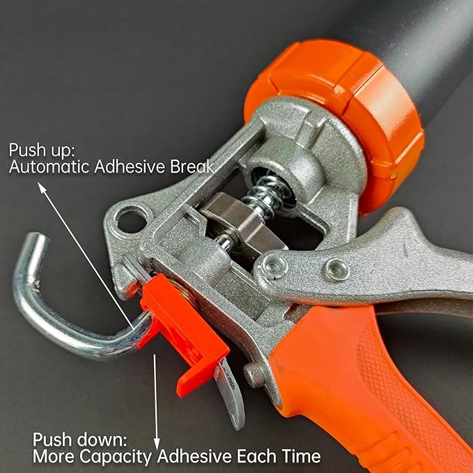 Sausage Caulking Gun,20 oz Sausage Foil Pack/10 oz Cartridge Adhesive Dual-Purpose,18:1 Thrust,15” Aluminum Sealant Manual Caulk Gun Kit With 6 Cone Nozzles (1 Pack)