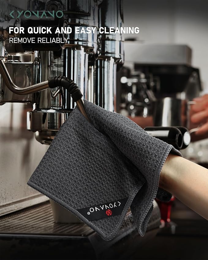 KYONANO Espresso Accessories - Barista Towels 4 Pack - Barista Microfiber Towel (12"x12") - Coffee Towels for Coffee Bar - Espresso Towel - Coffee Bar Accessories for Clean Steam Wand