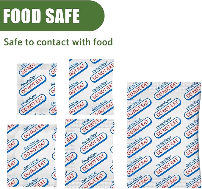 120 Packs 300CC Food Grade Oxygen Absorbers (10 Packs in Individual Vacuum Bag, 12x Packs of 10), Oxygen Absorbers for Food Storage, with Oxygen Indicator, for Mylar Bags, Mason Jars, Canning