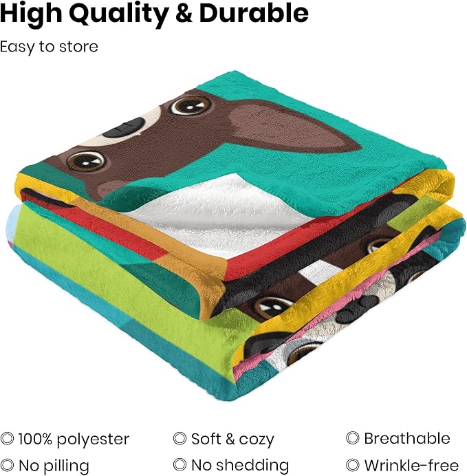 Jumbo Boston Terrier Blanket 60x80 Inches - Extra Large Fleece Throw for Family - Luxury Dog Blanket for King Bed - Boston Terrier Decor for Pet Lovers - Oversized Plush Blankets