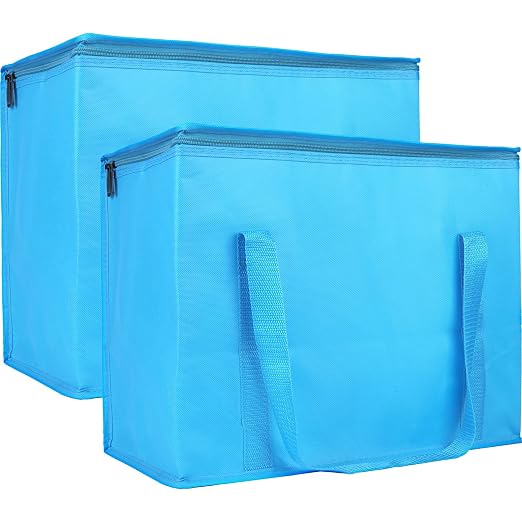 Bodaon 1-Pack Insulated Reusable Grocery Shopping Bags, X-Large Picnic Cooler Bag with Top Cold, Blue