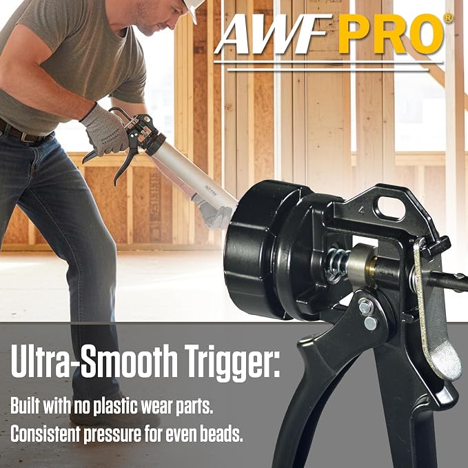 AWF PRO Sausage Caulking Gun 20 oz, 18:1 Thrust Ratio, Pack of 6 | 20 oz Foil Pack and 10 oz Cartridge Convertible, Aluminum Barrel, Includes 3 Tips