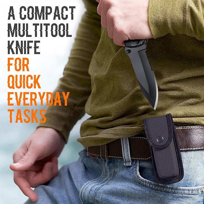 Bonus Dad Gifts, Multitool Knife, Bonus Dad Christmas Practical Gifts, Bonus-Dad Fathers Day Birthday Gift, Gift for Camping, Hiking, Fishing, 20 in 1 Multitool