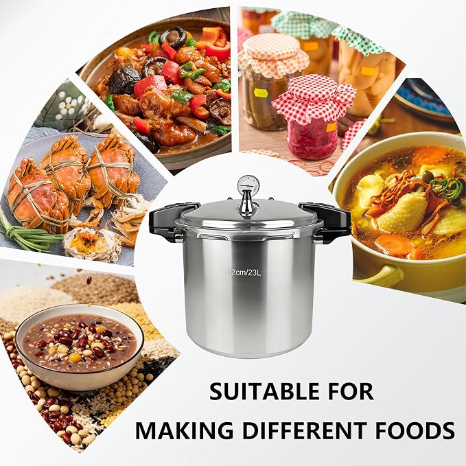 24 Quart Pressure Canner with Gauge & 9-Piece Canning Supplies Starter Kit – Extra Large Aluminum Pressure Cooker for Canning, Induction Compatible, Safe Home Food Preservation