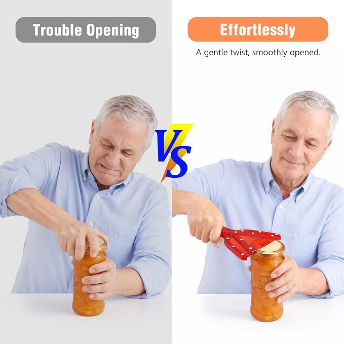 Uinxan Jar Opener for Weak Hands & Seniors with Arthritis - Handheld Manual | Effortlessly Opens Stubborn Screw Lids & Bottle Caps. 304 Stainless Steel. Durable. Patented Kitchen Gadget (Black)
