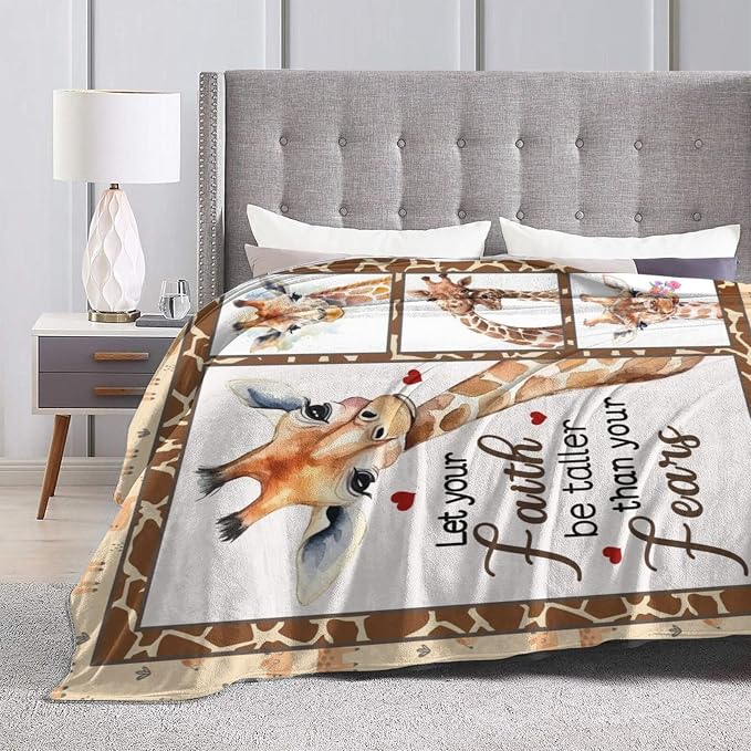 Giraffe Blanket Soft Cozy Cute Giraffe Throw Blanket Warm Giraffe Flannel Fleece Plush Blanket Stuff Animal Decor Blanket Gifts for Lover Kids Girls Boys Women Adults Bed Travel 60"x80"