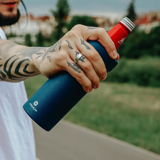 16oz Slim Aluminum Beer Bottles holder (Navy Blue) | Vacuum insulated stainless steel cooler