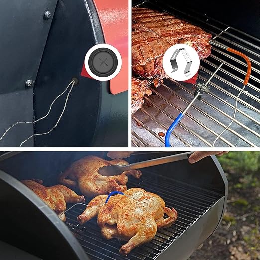 2 PCS Meat Probe for Traeger Pellet Grill with Grommets & Clips, 3.5mm Plug | Compatible with Traeger, Waterproof Probe Tip, High Accuracy, Heat Resistance to 718 °F (380 °C), Plug & Play, Easy to Clean
