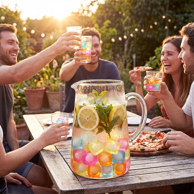 320 Pcs 10lb Reusable Ice Cubes for Drinks Plastic Ice Cube Refreezable Without Diluting Frozen to Keep Drink Cool Longer for Coffee Cocktails Whiskey Wine Bar Party Camping (Square,Colorful)