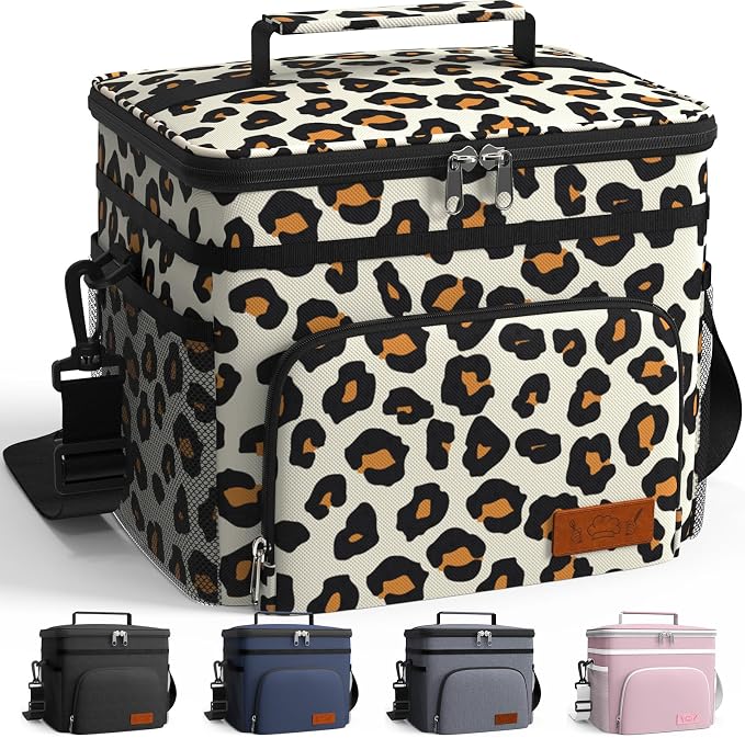 HOTOR Insulated Lunch Box Men Women Leak-Proof Cooler Lunch Bag 9L | 4 Pockets, Adjustable Strap, Ideal for Work, Picnic, Travel, Camping, Gift