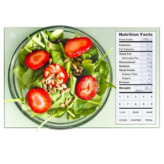 Greater Goods Digital Nutrition Scale – Accurate Macro and Calorie Tracking for Meal Prep, Weight Loss, and Healthy Eating | 2,000 Built-in Foods, Intuitive Nutrition Label Display, 11lb Cap, Green