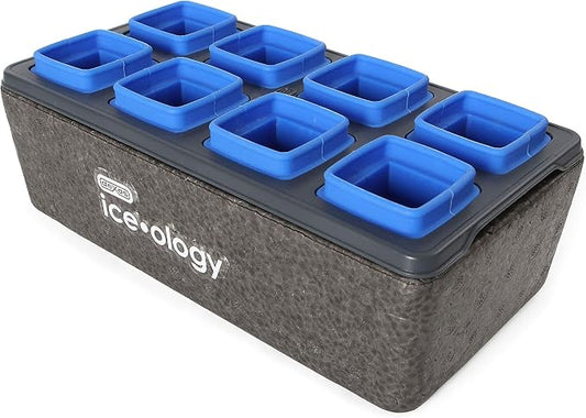 Dexas ice•ology Silicone Clear Ice Maker for Craft Cocktail Ice, 8 Count Cube Tray