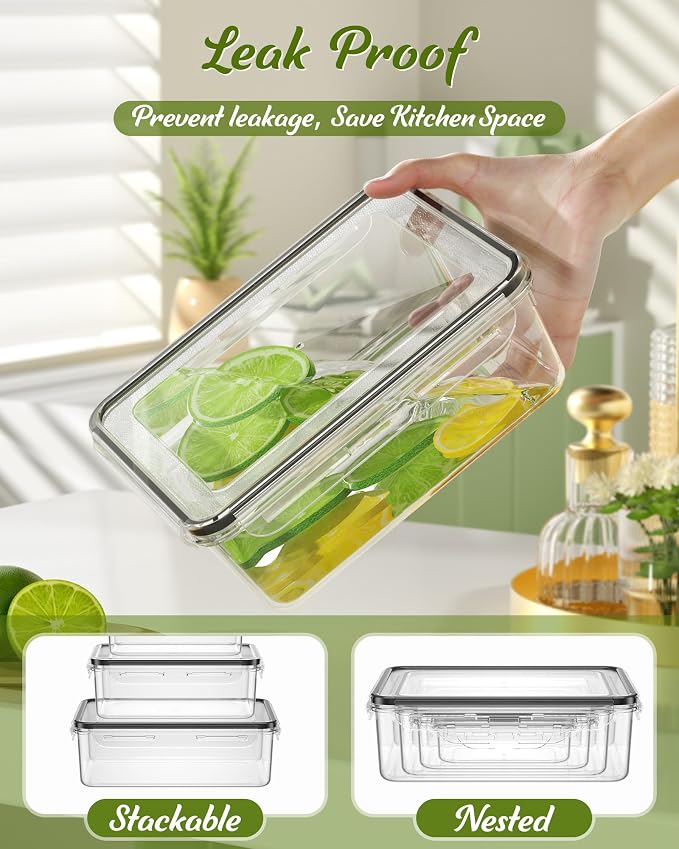 56 Piece Food Storage Containers with Lids(28 Containers & 28 Lids), BPA-Free Plastic Food Containers for Kitchen Storage and Organization, Leak Proof Meal Prep Container, Includes Labels & Pen