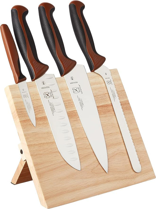 Mercer Culinary Millennia Colors 5-Piece Magnetic Board Set with Chocolate Handles, Rubberwood