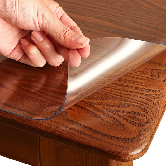 Clear Table Cover Protector Rectangle 36 x 48 Inch, 1.5mm Transparent Plastic Table Protector Waterproof, Anti-Scratch Clear Desk Mat for Office Desktop Dresser Dining Table, FDA Compliant