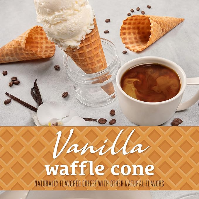 Community Coffee Vanilla Waffle Cone Ice Cream Flavored, 24 Count Coffee Pods, Compatible with Keurig 2.0 K-cup Brewers, 24 Count (Pack of 1)