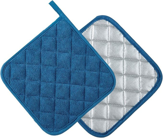 Joyhalo 6 Pack Pot Holders for Kitchen Clearance | Cotton Oven Holder with Great Heat Resistance, Potholders Sets for Kitchen, Countertops, Hot Pots and Pans, Federal Blue