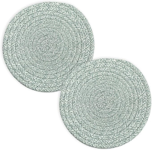 Trivets for Hot Dishes, Pots and Pans, 8 Inches Hot Pads 5 Pcs, Pot Holders for Kitchen, Heat Resistant Mat Protect Counter, Coasters Set Home Essentials Farmhouse Decor (Green)